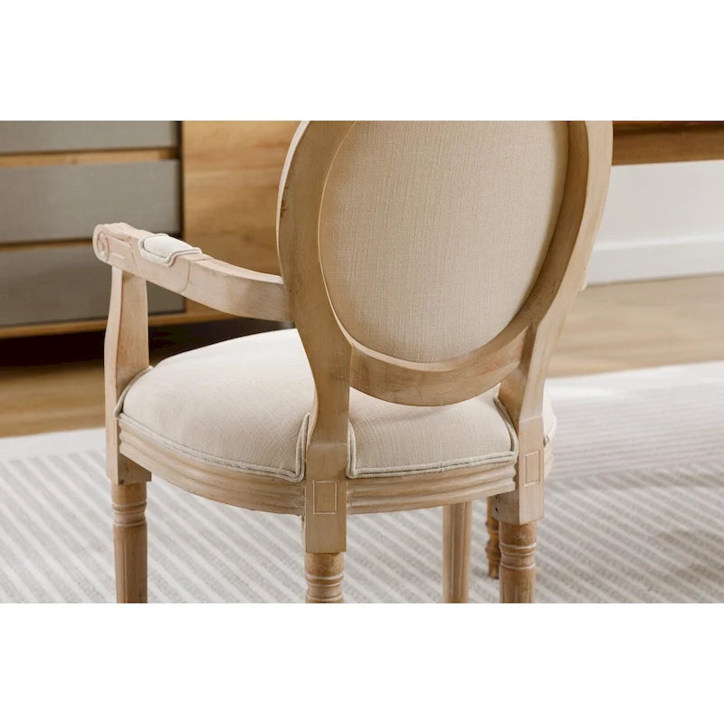 Upholstered Fabric Dining Armchair Set of 2
