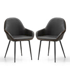 Glitzhome Set of 2/4/6 Mid-Century Modern Faux Leather Accent Dining Chairs