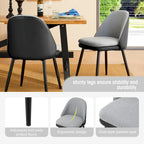 Glitzhome Set of 2/4/6 Mid-Century Modern Faux Leather Accent Dining Chairs