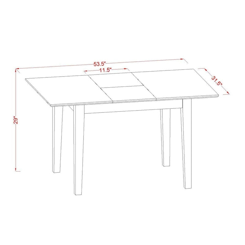 Ensemble de salle à manger East West Furniture comprenant une table à manger rectangulaire et des chaises de salle à manger avec un banc (options de type d'assise de chaise)
