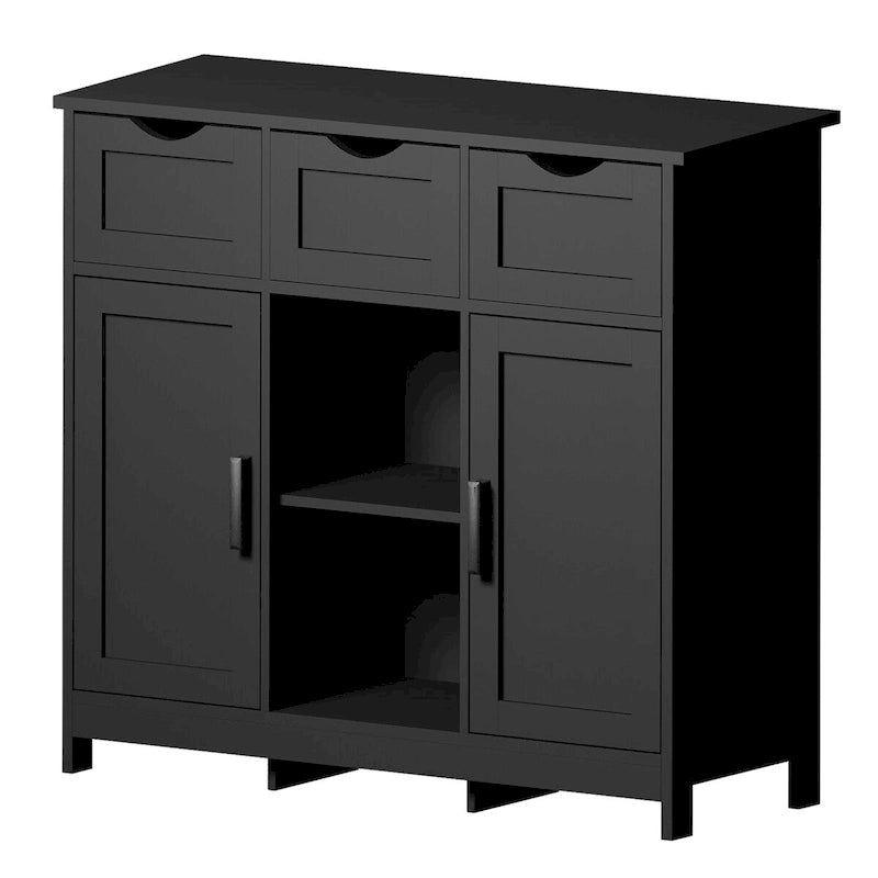Meuble de rangement en bois avec tiroirs et étagères, Meuble d'appoint pour salon, chambre à coucher