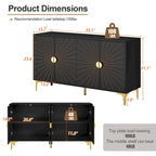 Buffet de salle à manger avec rangement, meuble à quatre portes avec étagères réglables, meuble de rangement, meuble de bar à café
