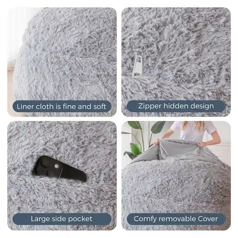 Grand pouf convertible passant de la chaise longue au matelas de sol