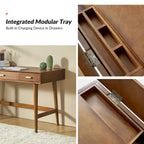 Erich Mid Century Modern 48 Computer Desk with USB by HULALA HOME