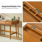 Erich Mid Century Modern 48 Computer Desk with USB by HULALA HOME