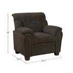 2 Piece Upholstered Living Room Set In Brown Finish
