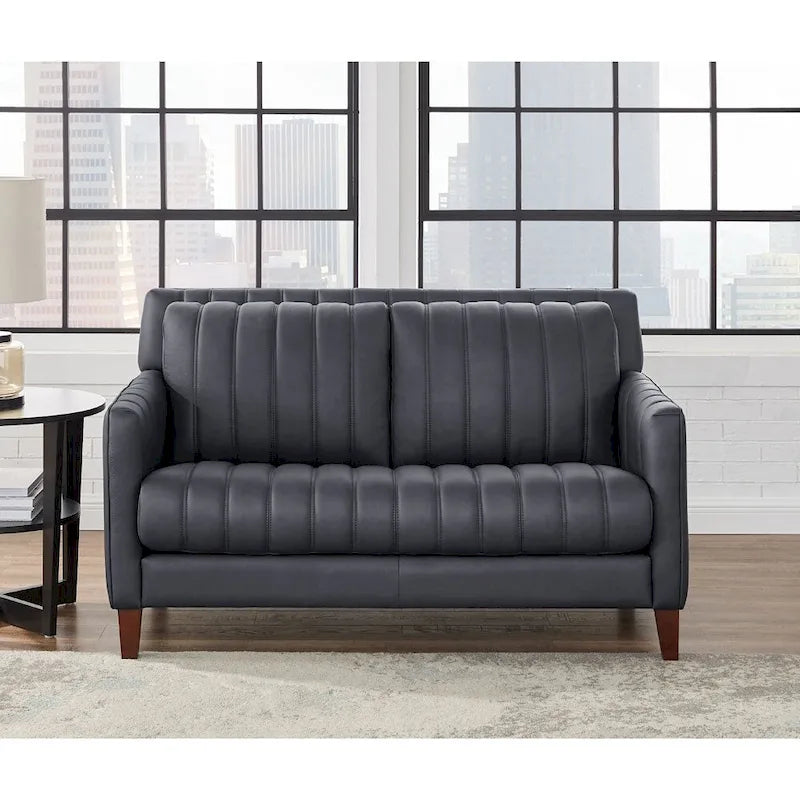 Ensemble canapé, causeuse et fauteuil en cuir pleine fleur Hydeline Ennis - Canapé, causeuse, fauteuil