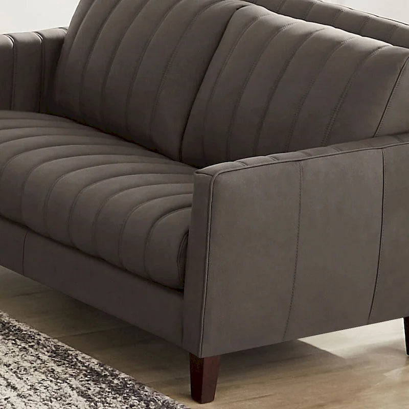 Ensemble canapé, causeuse et fauteuil en cuir pleine fleur Hydeline Ennis - Canapé, causeuse, fauteuil