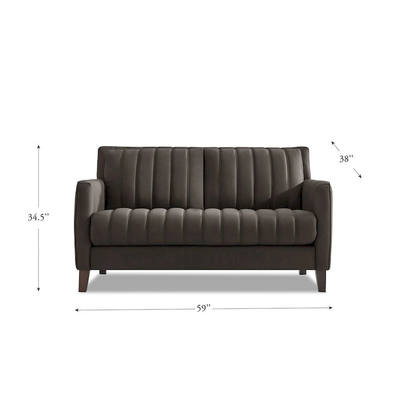Ensemble canapé, causeuse et fauteuil en cuir pleine fleur Hydeline Ennis - Canapé, causeuse, fauteuil