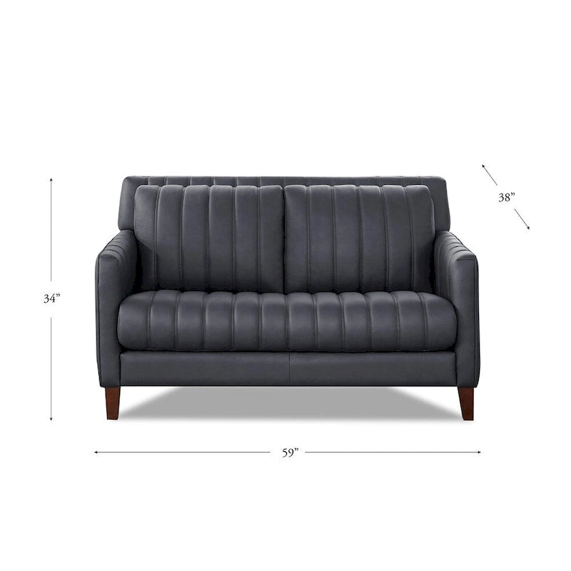 Ensemble canapé, causeuse et fauteuil en cuir pleine fleur Hydeline Ennis - Canapé, causeuse, fauteuil