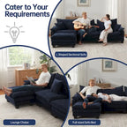 Modular Sectional Sofa Set Convertible Sectional Sleeper Sofa with Chaise for Apartment