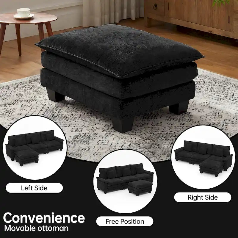 Modular Sectional Sofa Set Convertible Sectional Sleeper Sofa with Chaise for Apartment