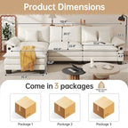 Modular Sectional Sofa Set Convertible Sectional Sleeper Sofa with Chaise for Apartment