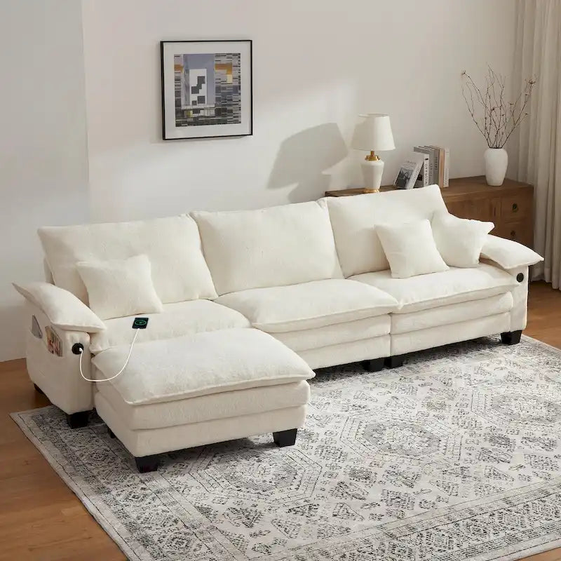 Modular Sectional Sofa Set Convertible Sectional Sleeper Sofa with Chaise for Apartment