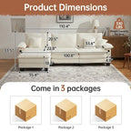 Modular Sectional Sofa Set Convertible Sectional Sleeper Sofa with Chaise for Apartment