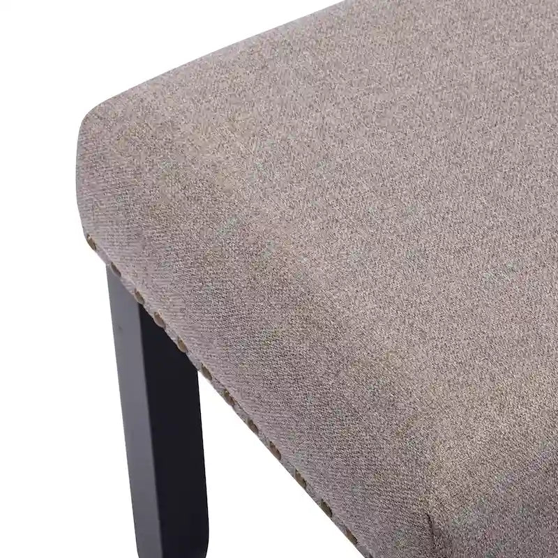 Modern 44 L Nailhead Trim Upholstered Bench with Wood Legs