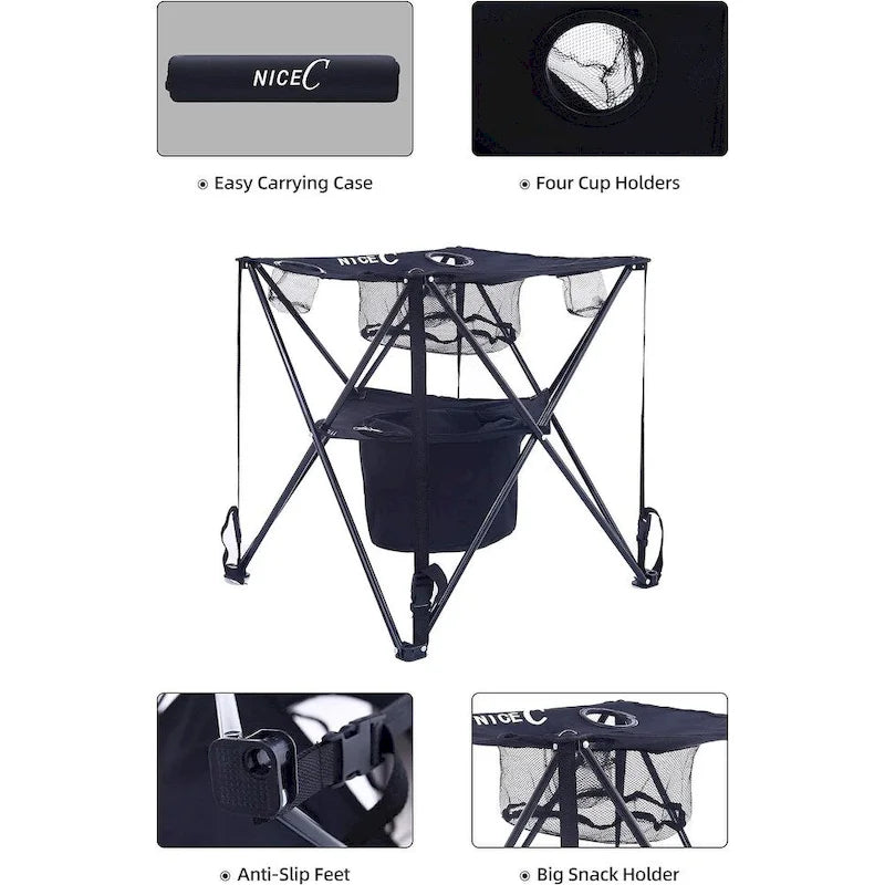 Camping Table with Cooler, Tailgating Table, Beach Table, Portable Table, Ultralight Compact with Carry Bag for Outdoor