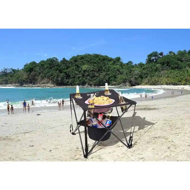Camping Table with Cooler, Tailgating Table, Beach Table, Portable Table, Ultralight Compact with Carry Bag for Outdoor