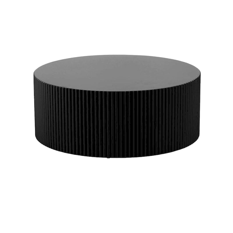 Modern Round Wood Coffee Table-Black