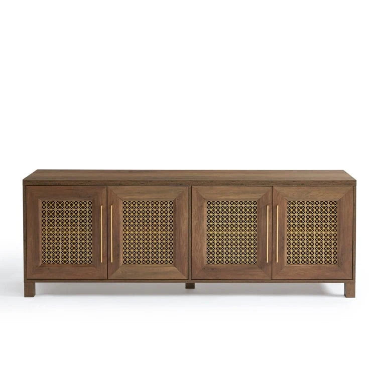 69.5 Wood TV Stand Media Console Entertainment Center