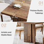Farmhouse Wood Rectangular Dinner Dining Table for Kitchen Dining Room