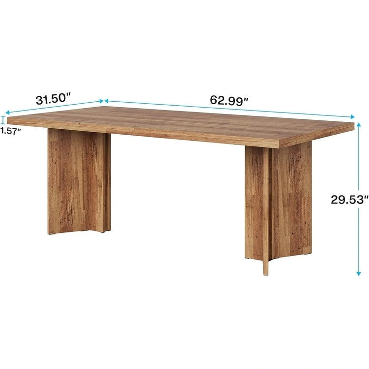 Farmhouse Wood Rectangular Dinner Dining Table for Kitchen Dining Room