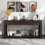 Console Table/Sofa Table with Storage Drawers and Bottom Shelf - 63L x 14W x 30H