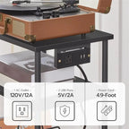 Tocadiscos de 3 niveles con estantes de almacenamiento