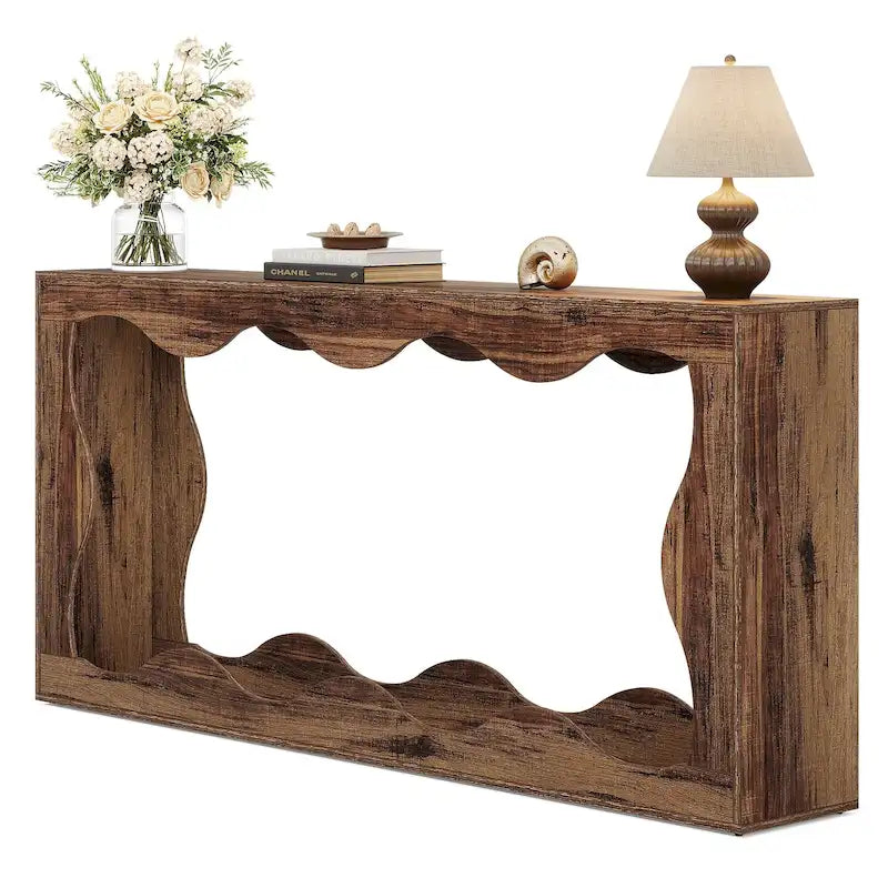 2-tier Wood Console Sofa Table for Entryway Living Room