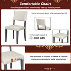 5-Piece Round Dining Table Set with Curved Trestle Style Table Legs and 4 Chairs