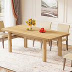 Dining Table for 4-6 People, 63-Inch Farmhouse Kitchen Table with Solid Wood Legs