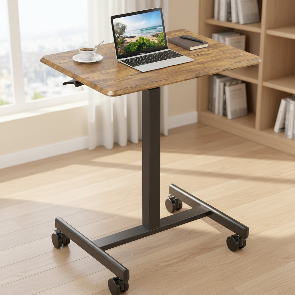 Mobile Rolling Standing Desk with Adjustable Height