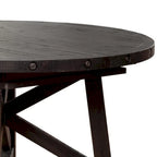 Mesa de comedor extensible redonda de 54 a 72 pulgadas, madera de acacia, marrón oscuro