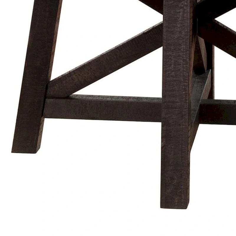Mesa de comedor extensible redonda de 54 a 72 pulgadas, madera de acacia, marrón oscuro