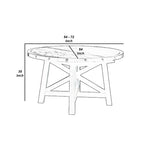 Mesa de comedor extensible redonda de 54 a 72 pulgadas, madera de acacia, marrón oscuro