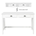 Yaheetech Writing Computer Desk, Modern Work Station with Removable Floating Organizer, 4 Drawers, Pine Wood Legs