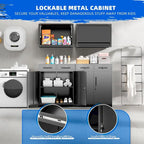 36 H Metal Locking Garage Storage Cabinet with 2 Drawers and Adjustable Shelves