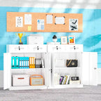 36 H Metal Locking Garage Storage Cabinet with 2 Drawers and Adjustable Shelves