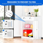 36 H Metal Locking Garage Storage Cabinet with 2 Drawers and Adjustable Shelves