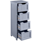 Meuble de Rangement Slim de Salle de Bain Yaheetech avec 4 Tiroirs
