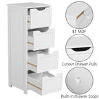 Meuble de Rangement Slim de Salle de Bain Yaheetech avec 4 Tiroirs