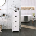 Meuble de rangement de salle de bain blanc, meuble de bureau autoportant avec tiroirs - 30L x 30l x 82H cm