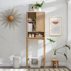 68 Tall Modern Over The Toilet Storage Cabinet, Tall Wood Space Saver - N/A