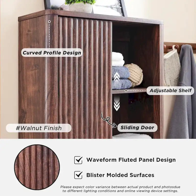 68 Tall Modern Over The Toilet Storage Cabinet, Tall Wood Space Saver - N/A