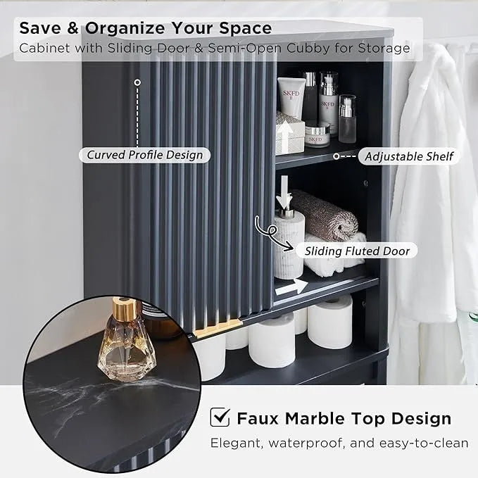 68 Tall Modern Over The Toilet Storage Cabinet, Tall Wood Space Saver - N/A