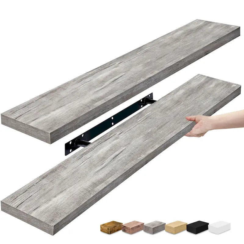 Sorbus Long Floating Shelves for Wall Set of 2 - 35L x 9W x 1.5H
