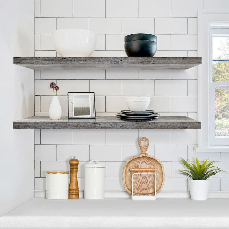 Sorbus Long Floating Shelves for Wall Set of 2 - 35L x 9W x 1.5H