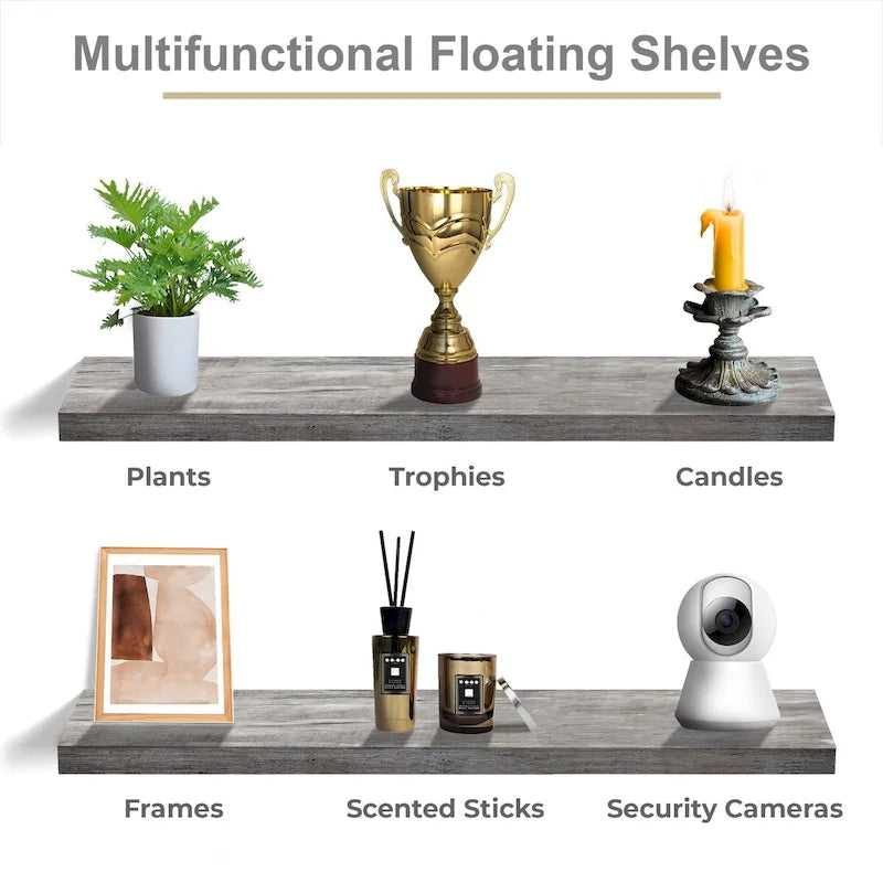Sorbus Long Floating Shelves for Wall Set of 2 - 35L x 9W x 1.5H