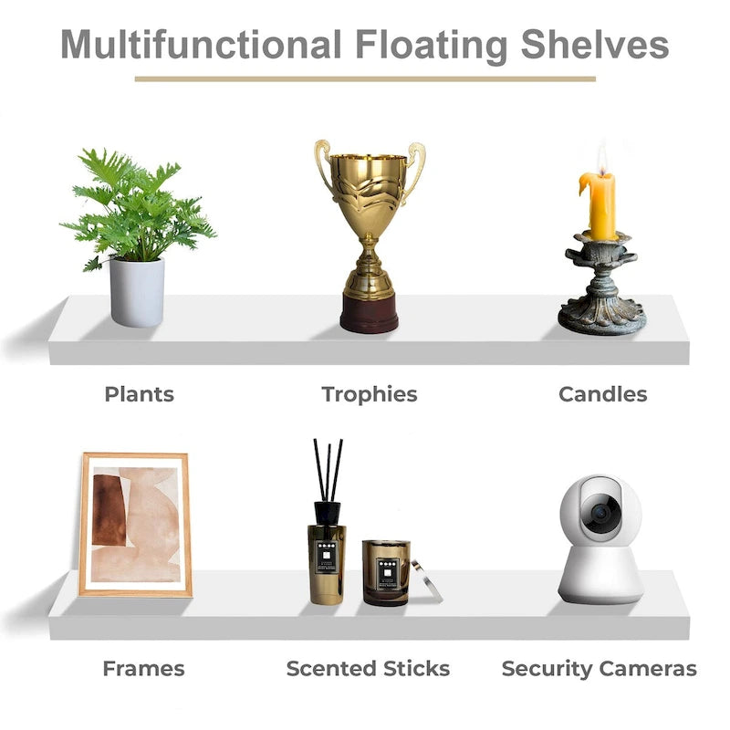 Sorbus Long Floating Shelves for Wall Set of 2 - 35L x 9W x 1.5H