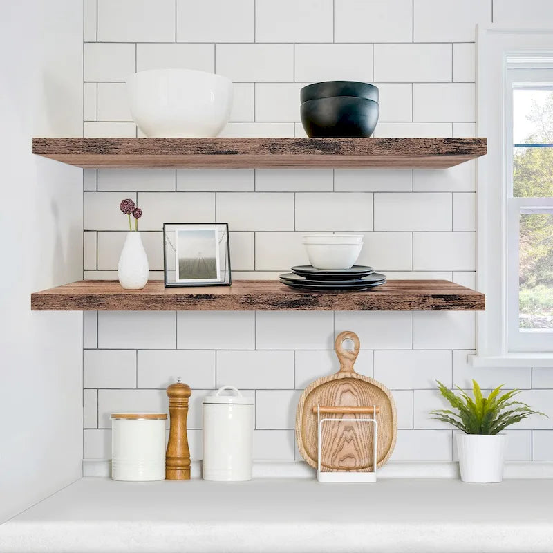 Sorbus Long Floating Shelves for Wall Set of 2 - 35L x 9W x 1.5H